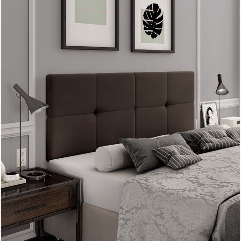 Painel Cama Box Suspensa Bruna Marrom 1.40