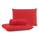 Ver imagem 1 de Jogo de Lençol Casal Padrão Premium Soft 600 Fios Micropercal Vermelho Ponto Palito Toque Macio 3 Pe