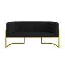 Ver imagem 4 de Sofá Namoradeira Corino 2 Lugares Moderna Base Metal Gold Cor:preto