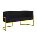 Ver imagem 1 de Sofá Namoradeira Corino 2 Lugares Moderna Base Metal Gold Cor:preto