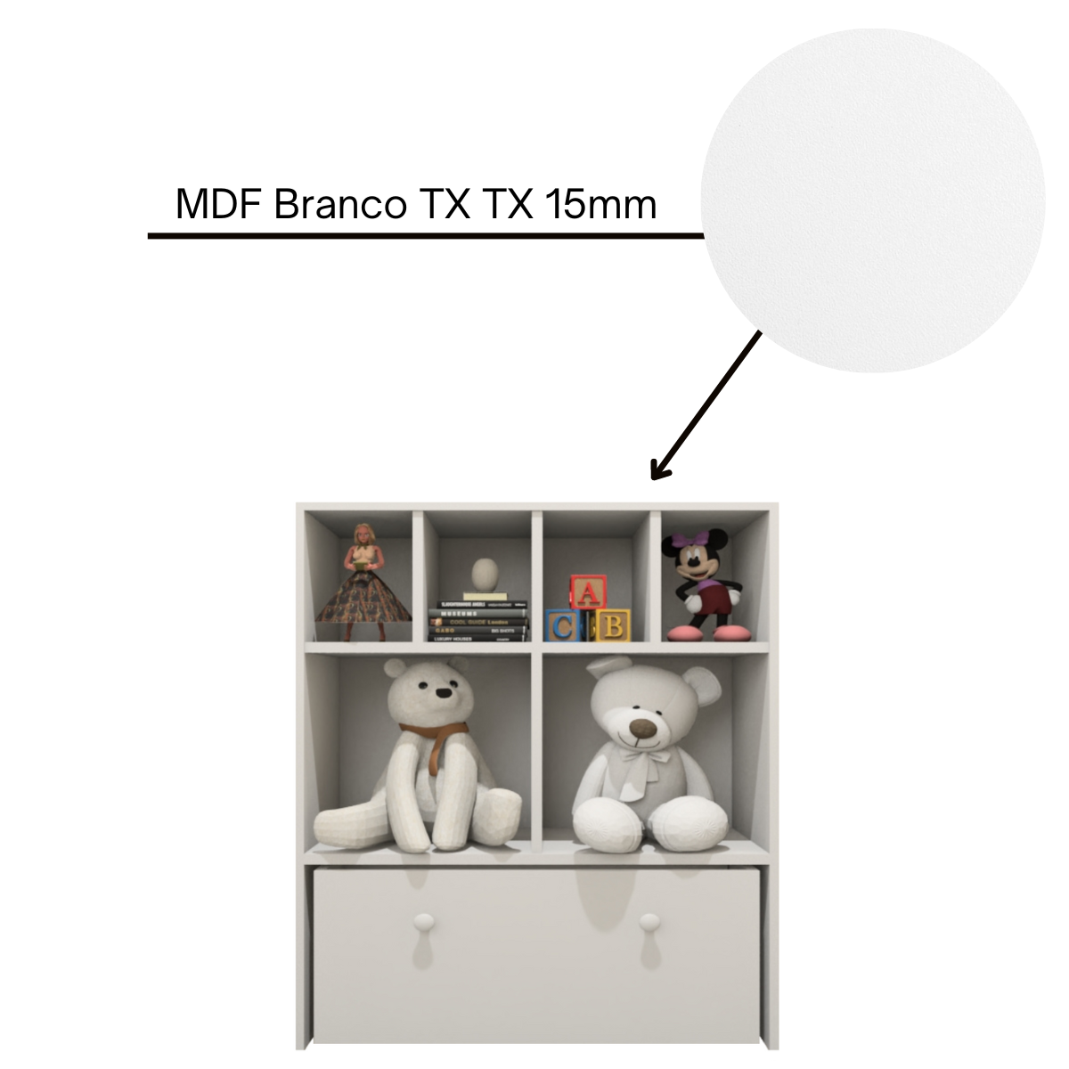 Estante Nicho Organizador de Brinquedos Infantil em Mdf Plancasa:branco Tx - 8