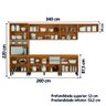 Armário de Cozinha Completa Itatiaia com Balcão 14 Portas 2 Gavetas Nicho para Micro Ondas Namur Cin - 3