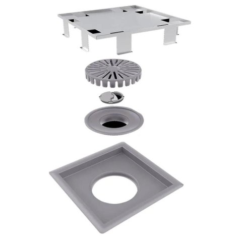 Ralo Sm Quadrata Oculto 15x15 c/ Base ABS - Rpi 15