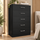 Ver imagem 1 de Cômoda Aruba 92cm 5 Gavetas Preto - Fellicci Móveis