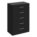 Ver imagem 2 de Cômoda Aruba 92cm 5 Gavetas Preto - Fellicci Móveis