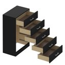 Ver imagem 3 de Cômoda Aruba 92cm 5 Gavetas Preto - Fellicci Móveis