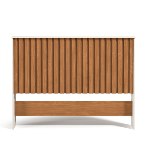 Cabeceira Ripada em Mdf Rustico para Box Casal 1,60 Novidade:off White/nature