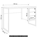 Ver imagem 2 de Mesa Escrivaninha Industrial 120cm 3 Gavetas Noa Grafite/mel Z54 - Mpozenato