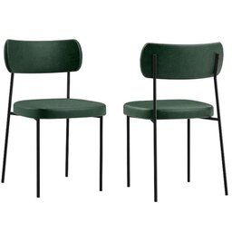 Kit com 2 Cadeira Mila Laminado Verde Musgo - Fdecor - 1
