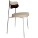 Ver imagem 5 de Kit 08 Cadeiras Estofada para Sala de Jantar Astrid Branco C01 Linho Areia Courino Preto - Lyam