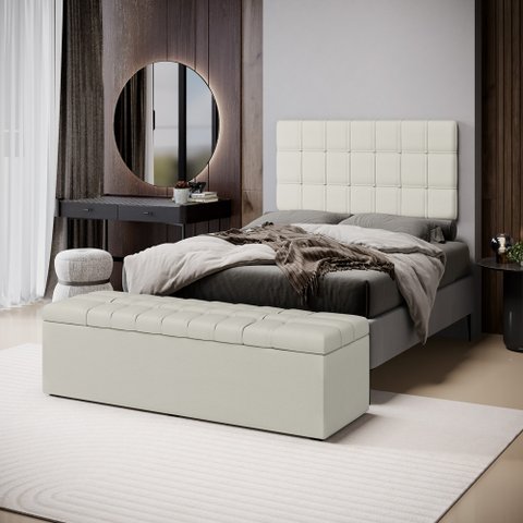 Kit Painel Rana 140 e Calçadeira Alpha Couro Aradecor