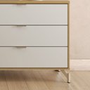 Ver imagem 5 de Cômoda 6 Gavetas Glow 178cm Carvalho c/ Off White e Champanhe