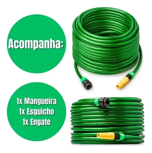 Mangueira de Jardim 30m Reforçada com Esquiço Transada Verde Pvc - 3