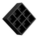 Ver imagem 1 de Nicho de Parede Porta Toalha Para Salão Barbearia 9 Divisões Preto - AJL Móveis