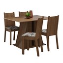 Ver imagem 2 de Conjunto Sala de Jantar Mesa Tampo de Madeira 4 Cadeiras Rustic/hibiscos Marilyn Madesa