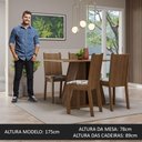 Ver imagem 4 de Conjunto Sala de Jantar Mesa Tampo de Madeira 4 Cadeiras Rustic/hibiscos Marilyn Madesa
