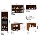 Ver imagem 3 de Armário de Cozinha Compacta 5 Peças Vidro Janelinha Safira Luciane Móveis