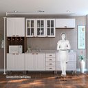 Ver imagem 2 de Armário de Cozinha Compacta 5 Peças Vidro Janelinha Safira Luciane Móveis
