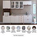Ver imagem 5 de Armário de Cozinha Compacta 5 Peças Vidro Janelinha Safira Luciane Móveis