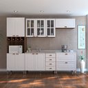 Ver imagem 1 de Armário de Cozinha Compacta 5 Peças Vidro Janelinha Safira Luciane Móveis