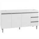 Ver imagem 2 de Balcão Gabinete de Pia sem Tampo 160cm 3 Portas 3 Gavetas Andréia - AJL Móveis - Branco