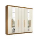 Ver imagem 2 de Guarda Roupa Casal 8 Portas 4 Gavetas Master New c/ Espelho Cinamomo/Areia