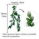 Ver imagem 2 de 6 Galhos de Planta Artificial Pendente 75cm Verde Natural para Decoração