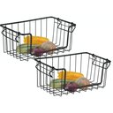 Ver imagem 1 de Fruteira Dupla Cesto Organizador Empilhável Aramado Schmitt Cor:preto Fosco