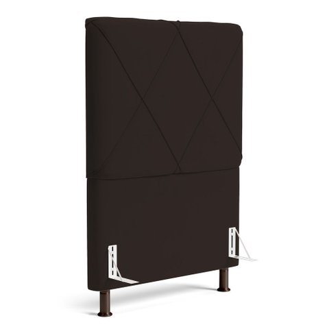 Cabeceira Cama Box Solteiro Mel 90cm com Frame Sintético Marrom - Abmaza
