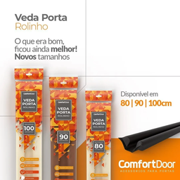 Veda Porta Rolinho Comfort Door Protetor Impermeável 80cm Branco - 9