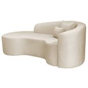 Ver imagem 5 de Recamier Curvo Orgânico 180cm 3 Lugares Lado Esquerdo para Sala de Estar Bouclé Londres Bege