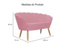 Ver imagem 3 de Namoradeira Decorativa Pétala Suede Rosa Pés Madeira Mz Decor
