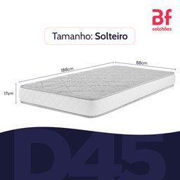 Colchão Solteiro Ortopédico de Espuma D45 a Vácuo 88x188cm Bf Colchões - 8