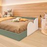 Cama Infantil Montessoriana Solteiro Cloud:branco/verde - 7