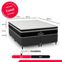 Ver imagem 4 de Cama Box Casal Bipartido Couro Preto + Colchão Paris Molas Couro Preto/preto