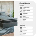 Ver imagem 3 de Cama Box Casal Bipartido Couro Preto + Colchão Paris Molas Couro Preto/preto