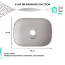 Ver imagem 6 de Cuba de Apoio para Banheiro em Mármore Sintético Luna Branca