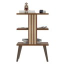Ver imagem 3 de Mesa de Cabeceira Retro com Prateleira Mesa de Quarto Lateral Moderna Pop - Nature e Ripado