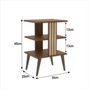 Ver imagem 2 de Mesa de Cabeceira Retro com Prateleira Mesa de Quarto Lateral Moderna Pop - Nature e Ripado