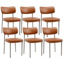 Ver imagem 1 de Kit 06 Cadeiras Estofadas para Sala de Jantar Melina Base Arena L02 Couríssimo Camel - Lyam Decor