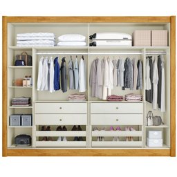 Guarda Roupa Creta 2 Portas Espelhadas 100% Mdf Peroba Off White - Móveis Europa - 3