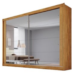 Guarda Roupa Creta 2 Portas Espelhadas 100% Mdf Peroba Off White - Móveis Europa - 2