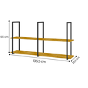 Ver imagem 3 de Prateleira Industrial Suspensa Parede 135 Cm Carvalho Americano Preto Aurora