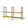 Prateleira Industrial Suspensa Parede 135 Cm Carvalho Americano Preto Aurora - 3