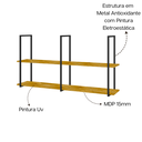 Ver imagem 4 de Prateleira Industrial Suspensa Parede 135 Cm Carvalho Americano Preto Aurora