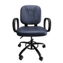 Ver imagem 1 de Cadeira de Escritorio Giratoria Reforçada Para Obeso Com Regulagem de Altura Suporta até 200kg Azul