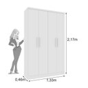 Ver imagem 3 de Conjunto Infantil com Guarda Roupa e Cama 100% MDF Harmonia Yescasa Branco/Neve
