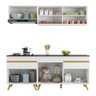 Cozinha Compacta 4 Peças com Armário e Balcão Mp3707 Veneza Gw Multimóveis Branca - 6