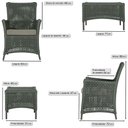 Ver imagem 3 de Jogo Sofá 4 Poltronas e Mesa Igapó Marrom E8 Trama Original Verde