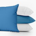 Ver imagem 1 de Kit 4 Capas Almofadas Decorativas Duplas Lisas 45x45 Id Decor Cor:azul Bebê e Branco